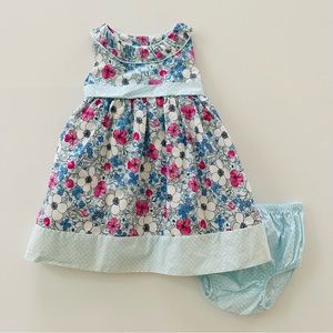 Maggie & Zoe 12 Months Baby Girl Blue Floral Dress Spring Summer